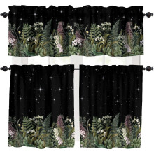 Botanical Kitchen Valance Curtains Nature White Floral