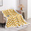 Sherpa Fleece Throw Blanket Checkered Pattern Yellow 50x60 5