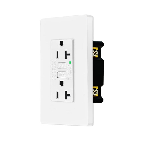 Nineleaf 20A GFCI Outlet White with LED Indicator 1 Pack