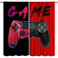Video Game Curtains Gamepad Red Blackout 42 x 84 in Pair