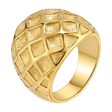 Women's Stainless Steel Honeycomb Ring Gold Size 6