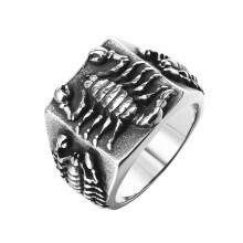 Men's Stainless Steel Scorpion Horoscope Ring Size 7