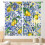 Yellow Lemon Kitchen Curtains Vintage Retro Fruit Pattern 1