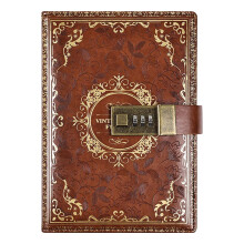 Brown Vintage B6 Notebook with Password Lock 112 Pages