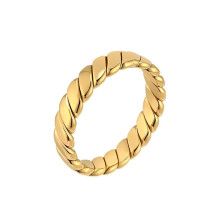 Men's Stainless Steel Geometrical Ring Gold Size 7