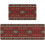 Red Western Kitchen Rugs Set of 2 Farmhouse Boho Rustic 1