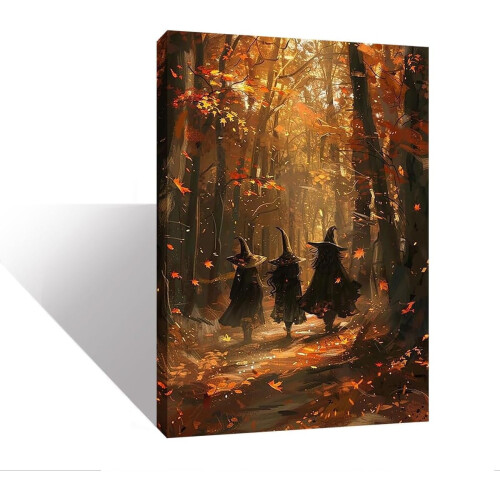 Halloween Posters Vintage Gothic Moonlit Fall Night Wall Art