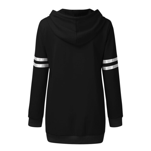 Maternity Stripe Long Sleeve Mock Neck Sweater Loose Knit