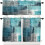 Abstract Turquoise Grey Curtains 3 pcs Rod Pocket 2