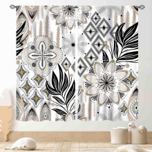 Boho Bedroom Curtains Retro Paisley Floral Print 2 Panels