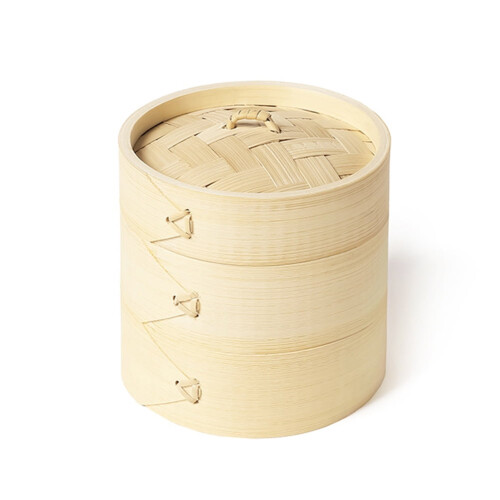 Bamboo Dumpling Steamer with Lid for Fish Rice Vegetables