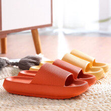 Orange EVA Slide Slippers Indoor Water Drainage 1 Pair
