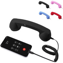 Retro Phone Handset Wired 3.5mm for iPhone Android Black
