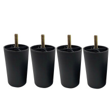 Plertrvy Replacement Sofa Legs Brown Plastic Round 4-inch