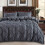 King Bedding Set Dark Grey 3-Piece Quilt Cover and 1