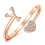 Sterling Silver Heart Initial Ring Rose Gold Plated 1