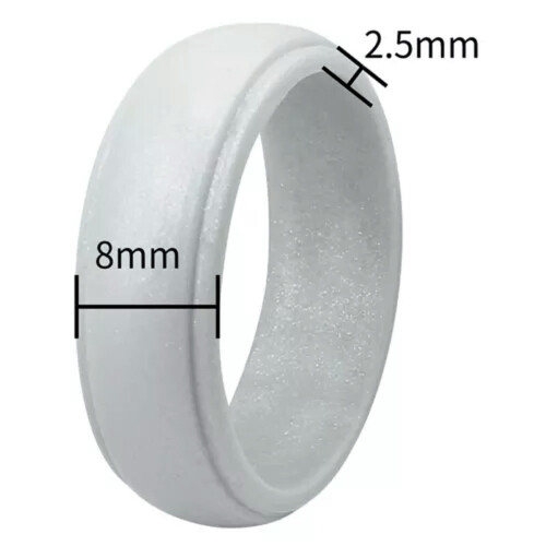 Silicone Wedding Ring for Women Light Grey Size 7 2