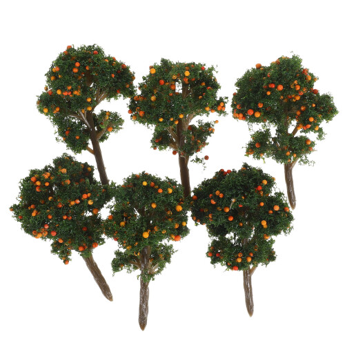 NICEXMAS Plastic Lemon Tree Faux Plant for Model Scenery 6