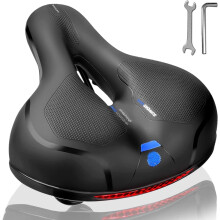 Wide Memory Foam Bike Seat Cushion for Indoor and Road Bikes
