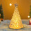 Lighted Turquoise Glass Christmas Tree Decor with Star 1