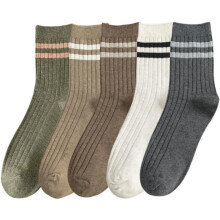Men's Cotton Ankle Socks Striped 5 Pairs