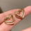Stud Earrings Set Rhinestone Gold Circle 2 pcs 3