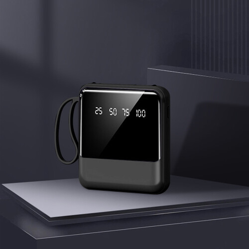 Power Bank 10000mAh with Built-in Cables LED Flashlight 1