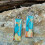 Boho Drop Earrings 925 Silver with Turquoise Tourmaline One 5
