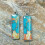 Boho Drop Earrings 925 Silver with Turquoise Tourmaline One 6