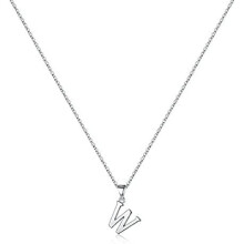 Sterling Silver Initial Pendant Necklace with Figaro Chain