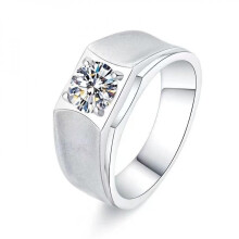 Men's Elegant Round Moissanite Ring 1-2 Carat 925 Sterling