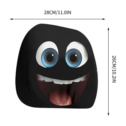 Cartoon Car Headrest Covers with Funny Eyes, 2-Pack 2