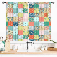 Boho Floral Patchwork Curtains Vintage Wildflower Pattern 2