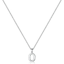 925 Sterling Silver Initial Pendant Necklace with Figaro