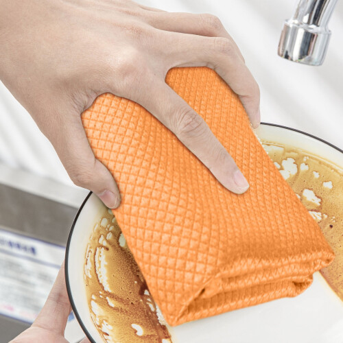 Superfine Fiber Dish Cloth Lock-Edge Thick 4-Pack 2