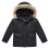 Kids Puffer Jacket Hooded Zip-Up Solid Color with Pockets 2