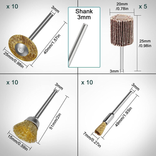 Mini Polishing Kit Abrasive Buffing Wheels 75PCS 1
