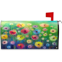 Magnetic Mailbox Cover Watercolor Abstract Flowers 25.5 x