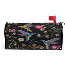 Hummingbirds and Exotic Flowers Magnetic Mailbox Cover 20.8