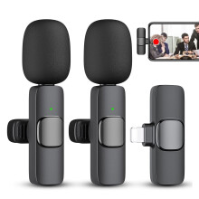 Wireless Lavalier Mic for iPhone iPad 2-Pack