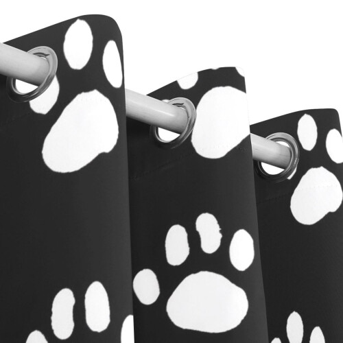 Dog Paws White Blackout Curtains for Sliding Glass Doors 2 2