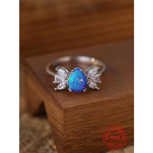 APIPEE Sterling Silver Opal Ring for Women S925