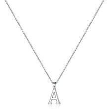 Sterling Silver Initial Pendant Necklace with Figaro Chain