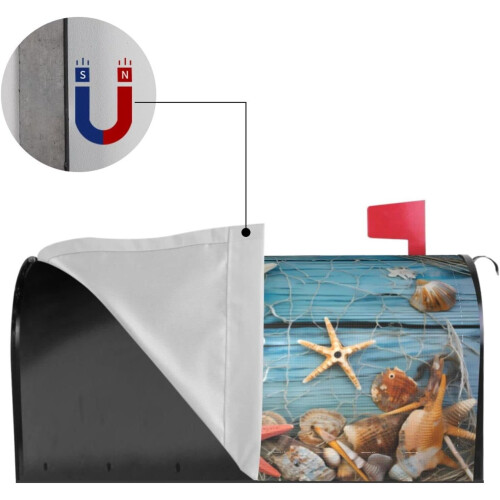 Seashell Beach Starfish Mailbox Cover Magnetic 21x18 in 2