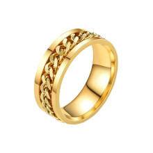 Stainless Steel Rotatable Bottle Opener Ring Gold Size 9