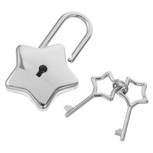 LEORX Star-Shaped Small Lock with Key Silver Alloy Handbag