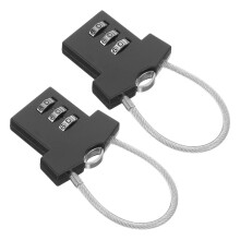 NICEXMAS Cable Lock Zinc Alloy Combination Padlock 2 pcs