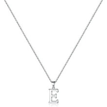 Sterling Silver Initial Pendant Necklace with Figaro Chain