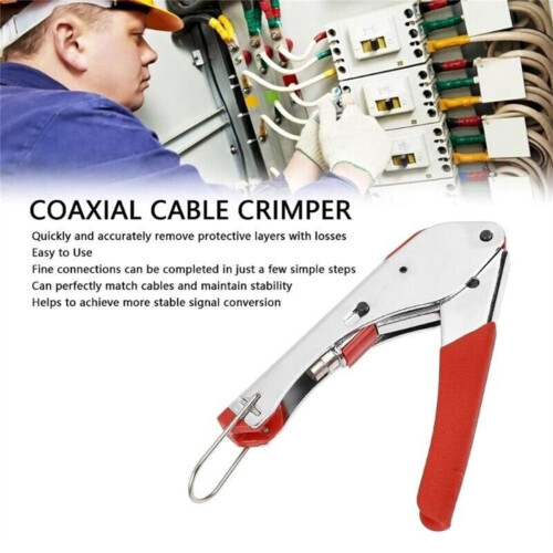 Crimping Pliers with Spring and Rubber Handle for RG59 RG6 1