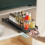 Pull Out Under Sink Storage Rack with Hooks White 1